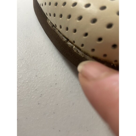 Hush Puppies Mens Perforated Leather Slip On Loafers Bone Size 9 - Picture 6 of 16